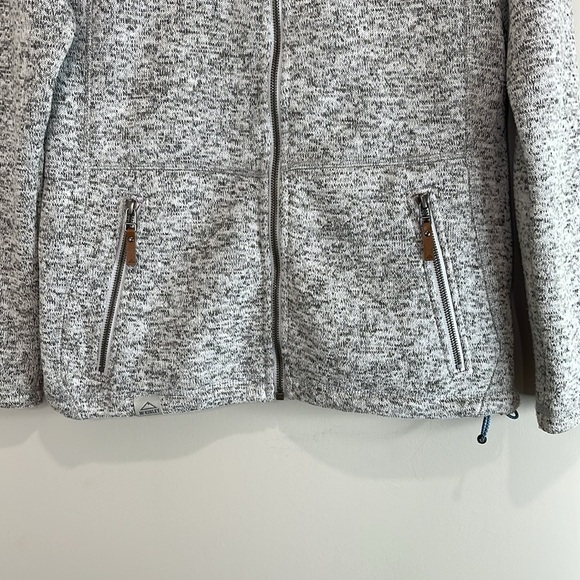 McKinley Rubin Knit Fleece Zip-Up Jacket Heather Grey High Neck Pockets M - Picture 4 of 14